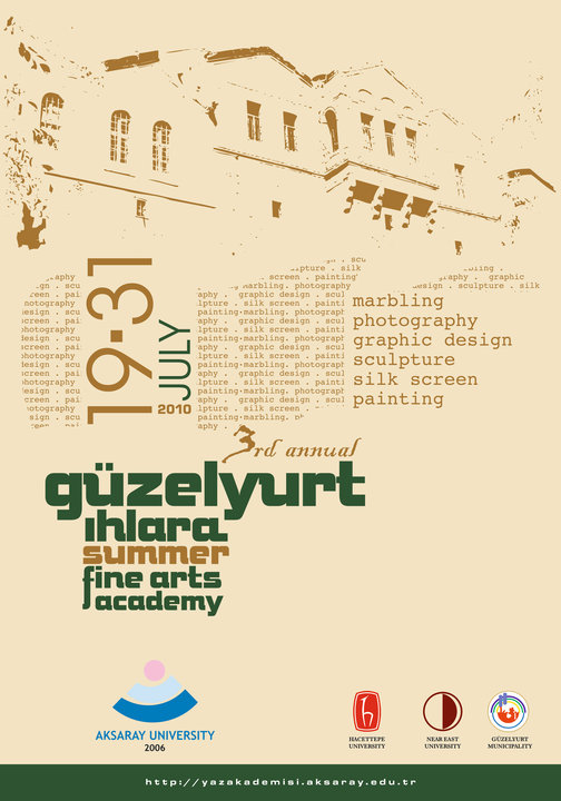 The 3rd Int. Gzelyurt/Ihlara Summer Fine Arts Academy has 6 workshops