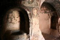 Ayval Church - Passage between the chapels on the left, south apse on the right
Photo: Danielle North