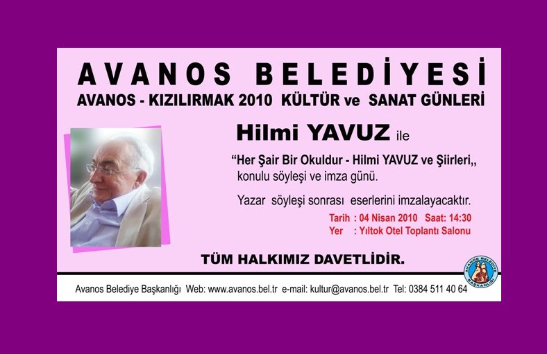 Hilmi Yavuz Avanos’ta seminer verecek