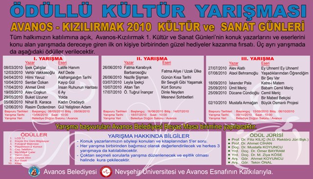 Avanos-Kızılırmak 1. Kültür ve Sanat Günleri’nde ödüllü yarışma