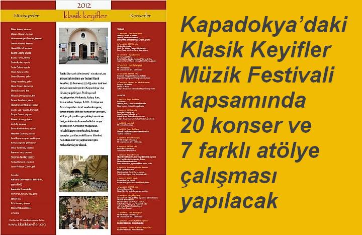 Kapadokya’daki Klasik Keyifler, 20 konser ve 7 farklı atölyeyi ağırlayacak