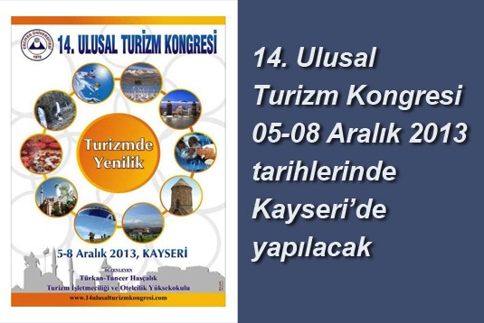 14. Ulusal Turizm Kongresi Kayseri’de yapılacak