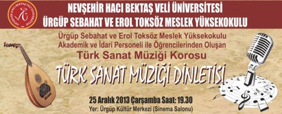 NEÜ ÜSET Türk Sanat Müziği Korosu Ürgüp’te konser verecek