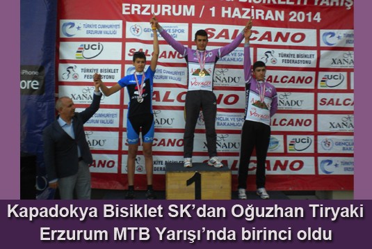 Kapadokya Bisiklet SKdan Oğuzhan Tiryaki, Erzurum MTB Yarışında birinci oldu