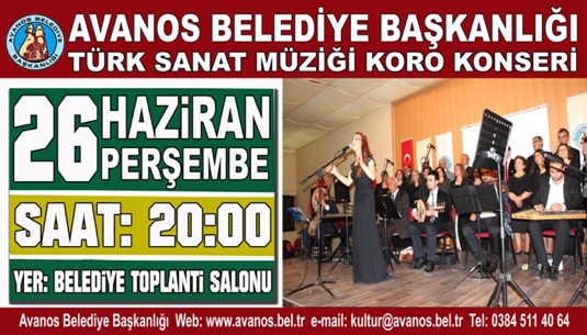 Avanos Belediyesi TSM Korosu konser verecek