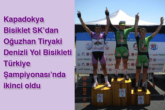 Kapadokya Bisiklet SKdan Oğuzhan Tiryaki, Denizli Yol Bisikleti Türkiye Şampiyonasında ikinci oldu