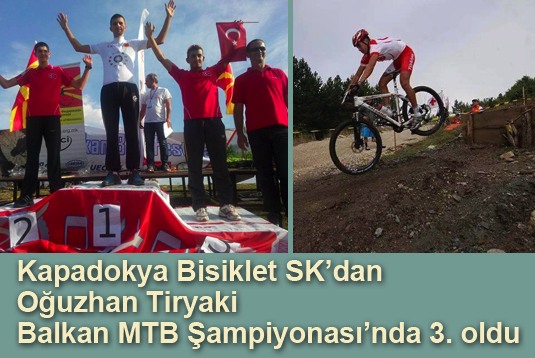 Kapadokya Bisiklet SKdan Oğuzhan Tiryaki Balkan MTB Şampiyonasında üçüncü oldu