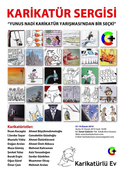 C+ Karikatürlü Evde Yunus Nadi Karikatür Yarışması seçkileri sergisi