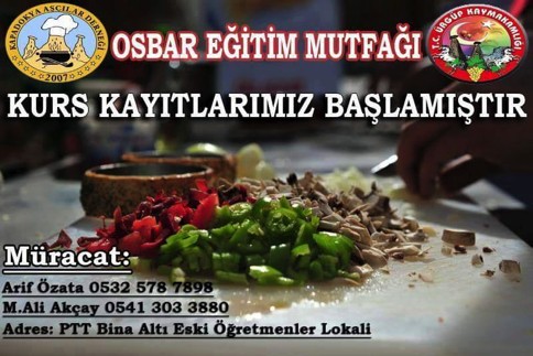 Kapadokya Aşçılar Derneğinin Osbar Eğitim Mutfağında kurs kayıtları başladı