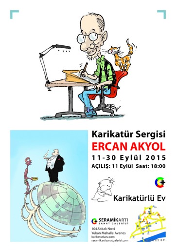 Ercan Akyolun karikatür sergisi C+ Karikatürlü Ev