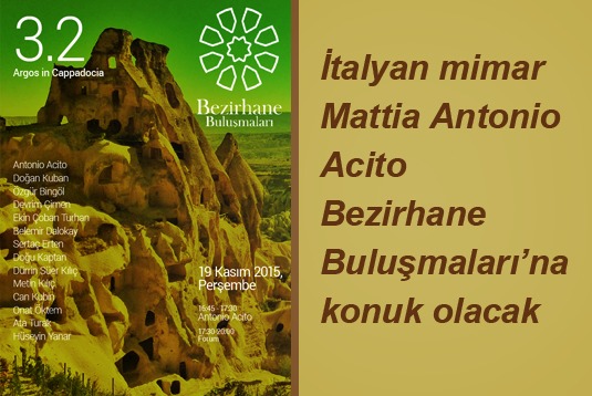 İtalyan mimar Mattia Antonio Acito, Bezirhane Buluşmalarına konuk olacak