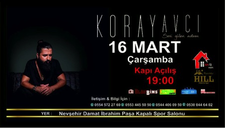 Koray Avcı Nevşehirde konser verecek