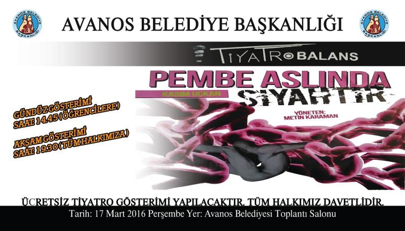 Avanos Belediyesinden ücretsiz tiyatro gösterisi: Pembe Aslında Siyahtır