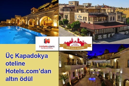 Üç Kapadokya oteline Hotels.comdan altın ödül